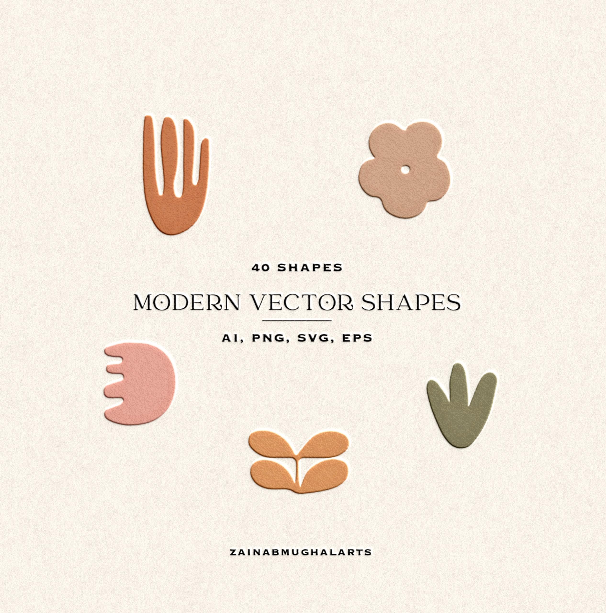 Modern Abstract Vector Shapes Png, Simple Boho Clipart, Editable Files, Graphics Clipart by Zainabmughalarts