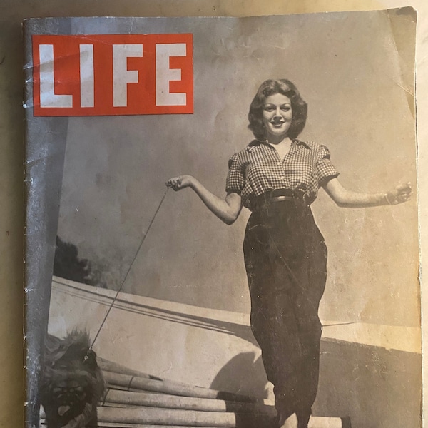 Life Magazine with Lana Turner Cover -- 1940s Life Magazine -- Vintage Magazine -- Gift for History Lover -- Gift for Lana Turner Fan