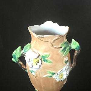 Gold Porcelain Vase--Iridescent Floral Vase