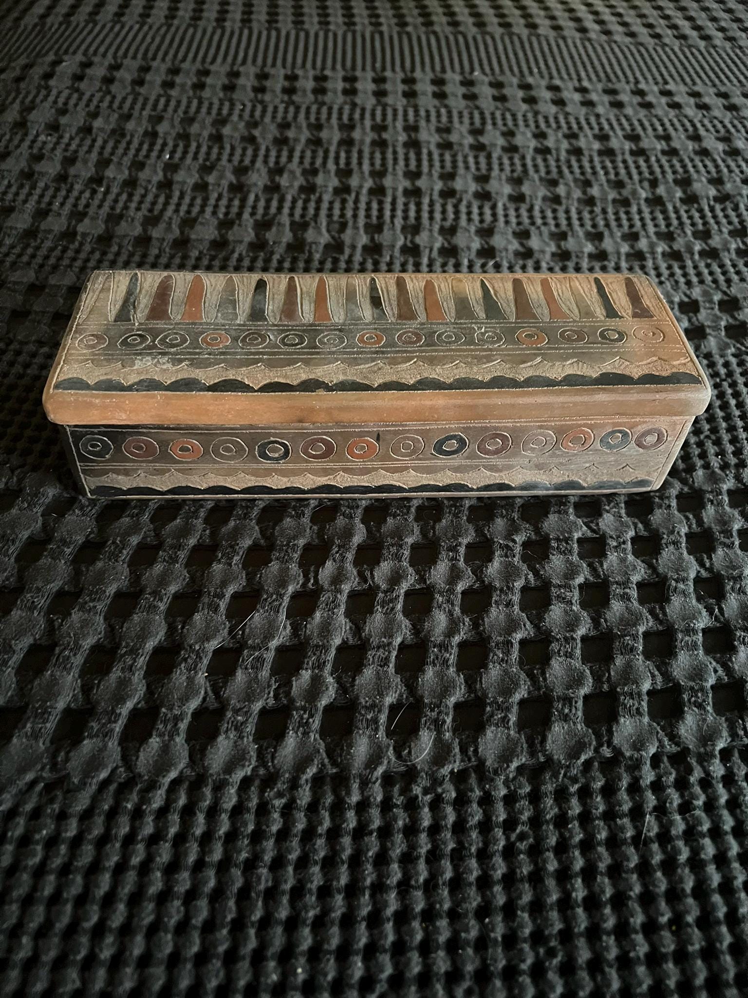 Beautiful vintage Tonalá pottery figure from Jalisco, Mexico  Antique Mexican Tonala Handmade Terra Cotta Pottery Small Stacking Tray main image 1