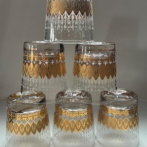 Irene Pasinski 22-kt Signed Midcentury Cocktail Glasses Set of 6