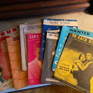 Sheet Music from 1930s, 1940s and 1950s - Lot of 9 Vintage Sheet Music - Gift for Classic Movie Lovers - Gift for Music Lover - Scrapbooking