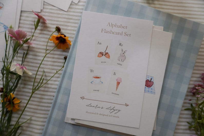 Watercolor Alphabet Flashcards: Nature-Inspired ABC Cards image 5