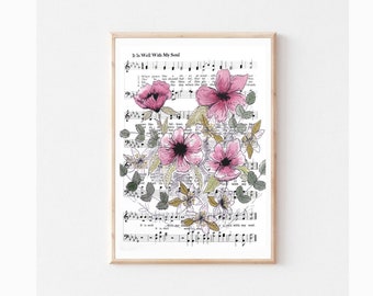 It is Well With My Soul ~ PRINT (watercolour and sheet music) 8x10