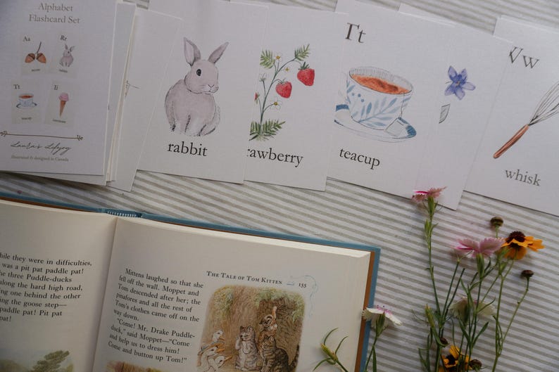 Watercolor Alphabet Flashcards: Nature-Inspired ABC Cards image 4