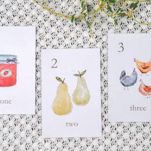 Flashcards numériques 1-20 | Flashcards avec numéros pédagogiques | Illustration aquarelle, cartes numériques, décoration de salle de jeux, école à la maison, rentrée des classes