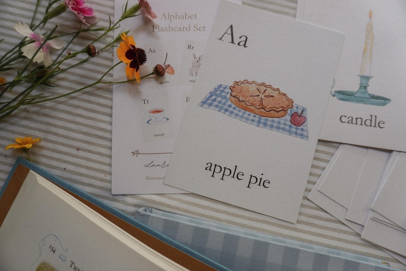 Watercolor Alphabet Flashcards: Nature-Inspired ABC Cards image 6