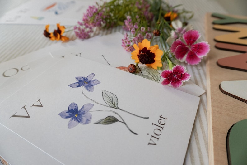 Watercolor Alphabet Flashcards: Nature-Inspired ABC Cards image 9