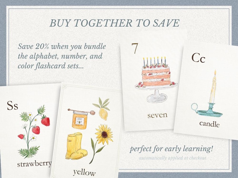 Watercolor Alphabet Flashcards: Nature-Inspired ABC Cards image 10