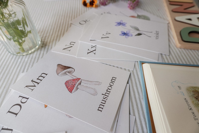 Watercolor Alphabet Flashcards: Nature-Inspired ABC Cards image 2