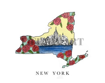 NEW YORK - Ink illustration - Print- 5x7, 8x10
