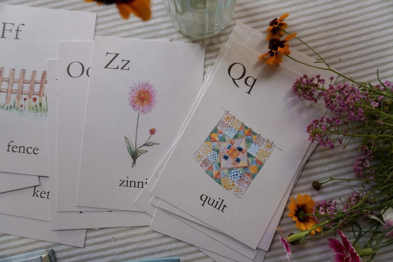 Watercolor Alphabet Flashcards: Nature-Inspired ABC Cards image 8
