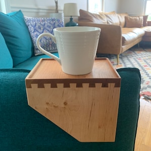 THE DOVETABLE Dovetail Sofa Tray | MCM Couch Armrest Table | up to 6 inches wide made to order