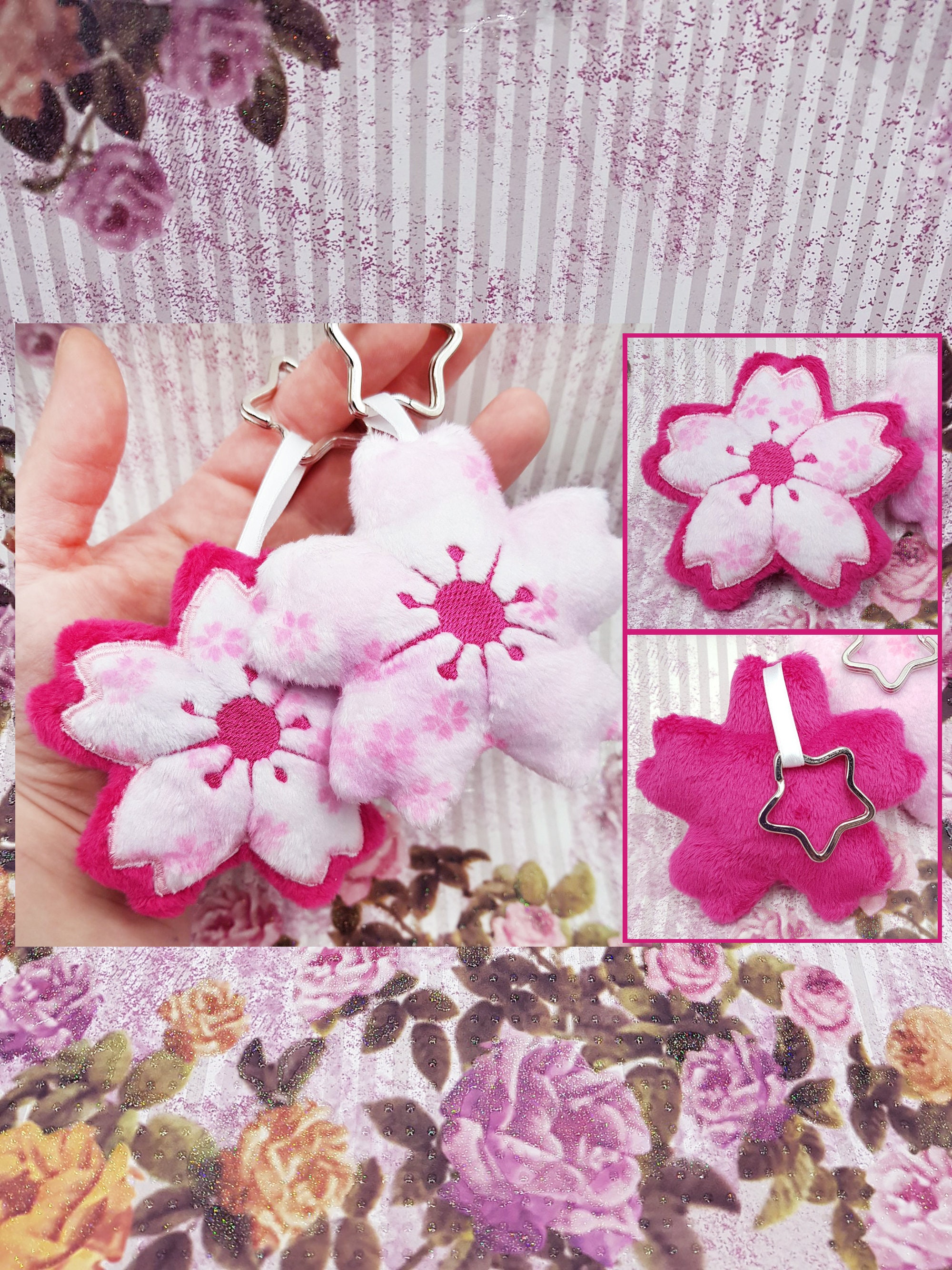 Sakura/cherry Blossom Plush Keychain - Etsy