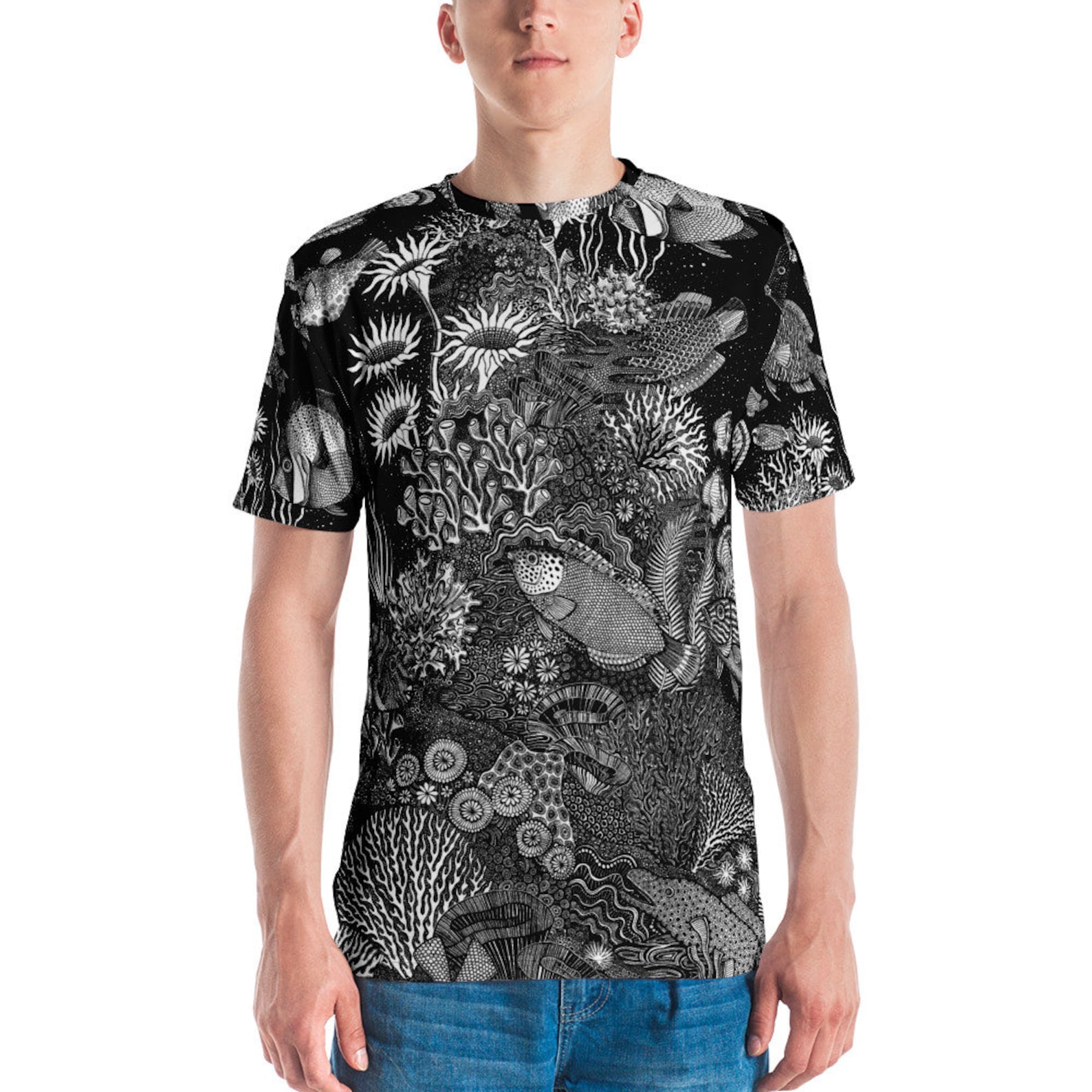 Coral Reef All Over Print Men's Tshirt Etsy