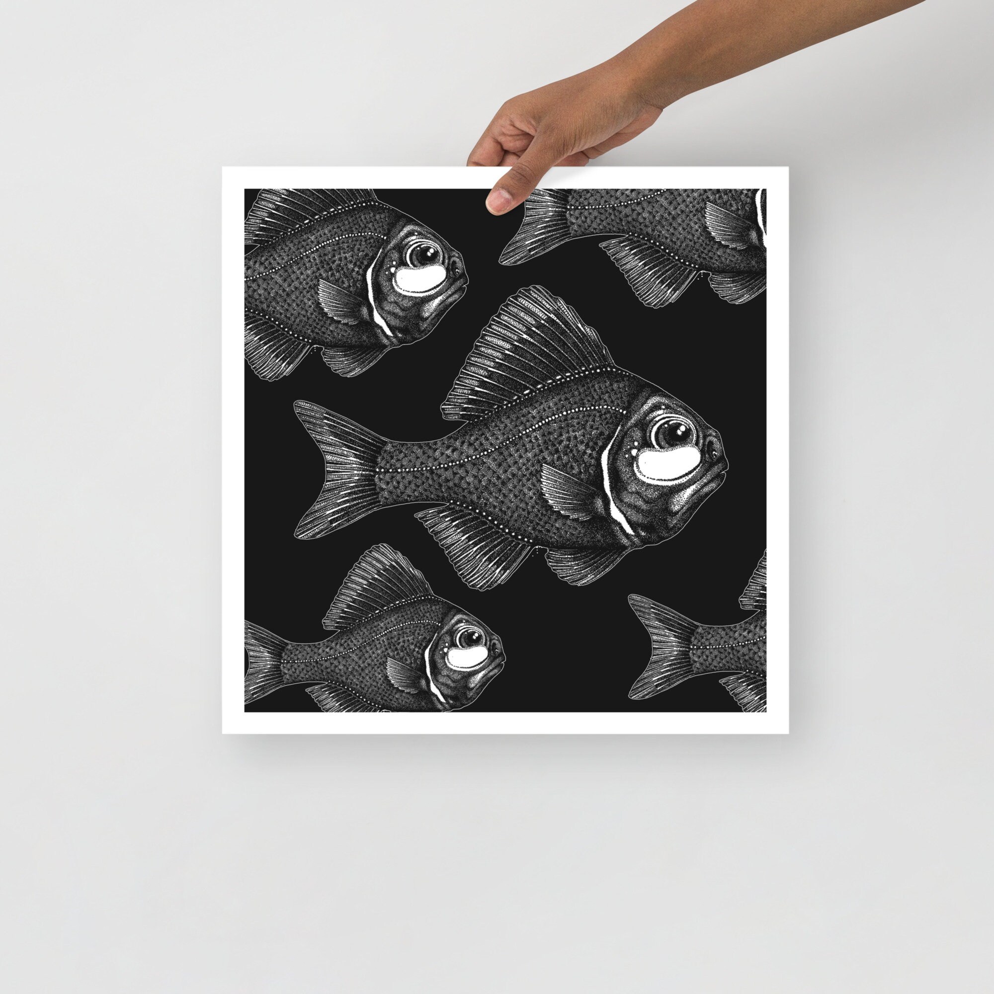 Flashlight fish: Photo paper poster