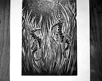 Linoprint - Cavalo-marinho de focinho curto