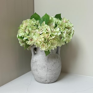 Green Hydrangea Faux Silk Flower | Cottage Chic Home Décor | Wedding Table Centrepiece