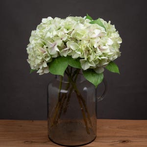 Single Green Hydrangea Faux Flower | Cottage Chic Home Décor | Wedding Table Centrepiece