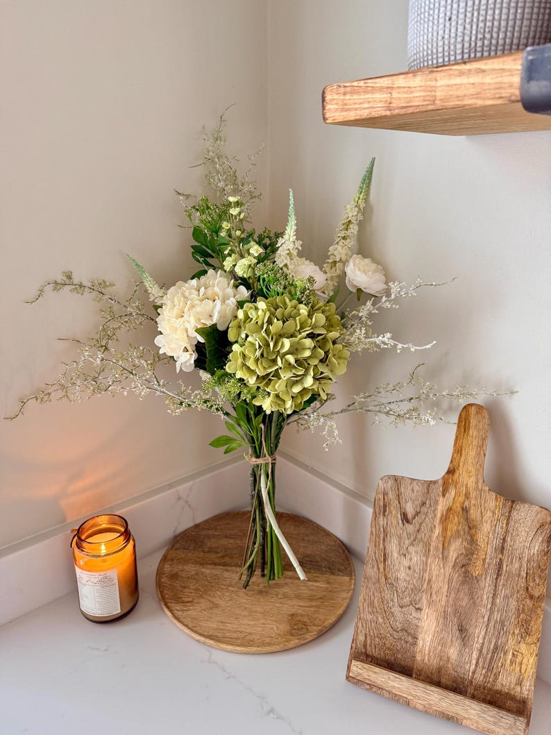 Round Mango Wood Decorative Tray | Natural Wooden Centrepiece | Rustic Candle Display Stand | Coffee Table & Home Decor Autumn image 14