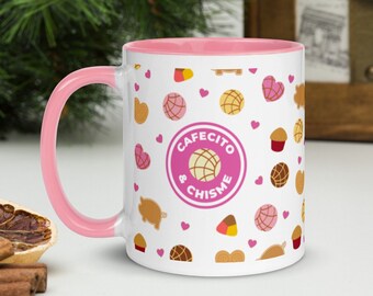 Cafecito & Chisme Tasse: Lustiges Latein Geschenk, Concha Pan Dulce Design
