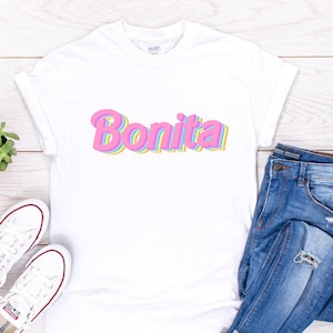 Womens Bonita Latina AF Latinx Afro american Gift T shirt Trendy Latinx Shirt Gift for Latina friend Regalo para Novia