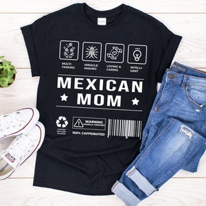 Mexican Mom Shirt/ Latina power Funny Mexican Mom Tee/Playera Mama Mexicana/  Latina  Bar Code Product Label Design