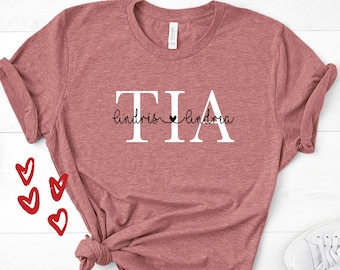 Custom Tia Aunt Shirt / Auntie Shirt / New Aunt Shirt / Shirt for Aunt Spanish /  Regalos para Tia/ Auntie Gifts