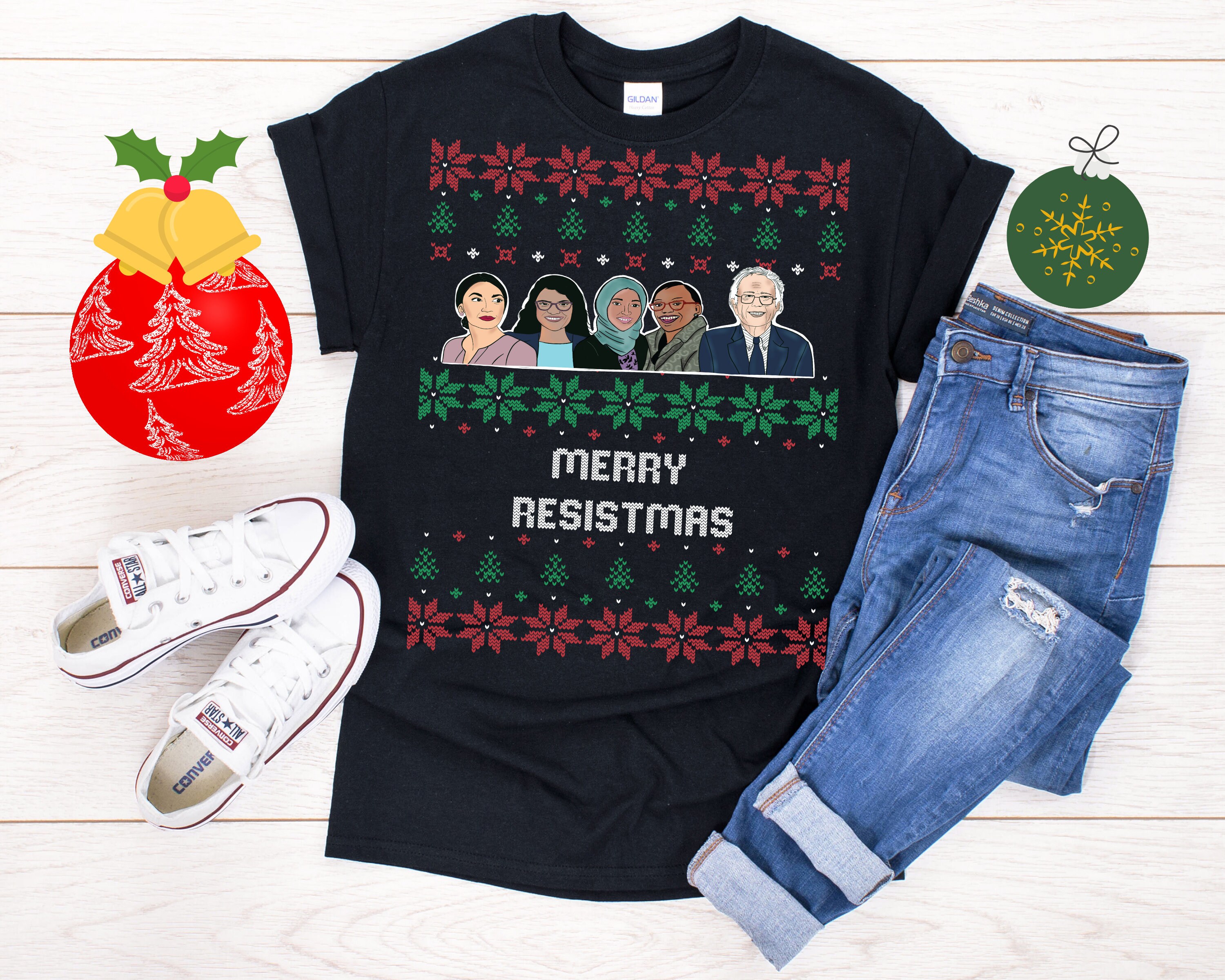 Christmas Resist AOC Bernie Squad 