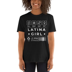 Latina Power Shirt: Latina Girl Barcode Design image 2