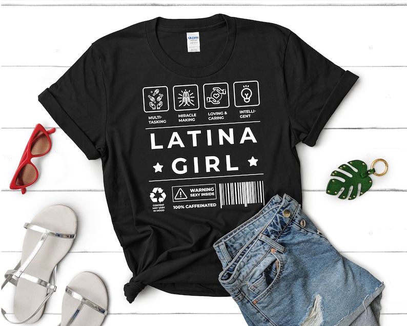 Latina Power Shirt: Latina Girl Barcode Design image 1