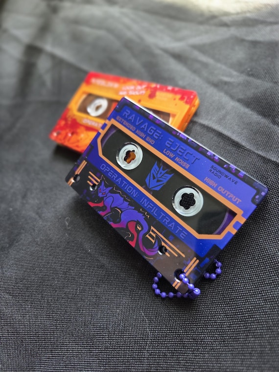 Transformers Cassette Charms- Ravage and Steeljaw, Rosanna