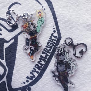 Hades 3&#39;&#39; Keychain Charms: Zagreus, Melinoë, Thanatos, and Moros