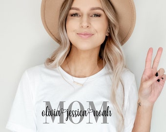 Custom Mom Shirt with Kids Names | Personalized Mother's Day Gift