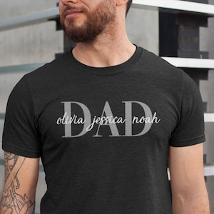 Custom Dad Shirt With Kids Names Custom Dad Shirt Personalized