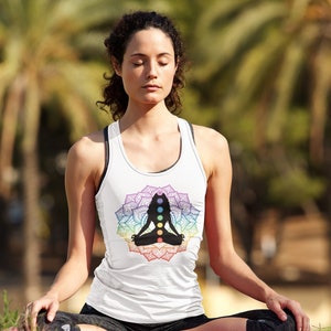Sieben Chakren Yoga Tank Top: Buntes Meditations Shirt