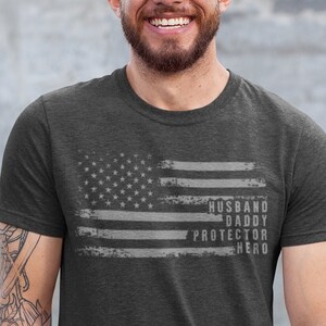 Husband Daddy Protector Shirt | Best Dad Shirt | Vintage 4th of July American Flag Shirt | Gift For Husband | Father&#39;s Day Shirt | Dad Shirt
