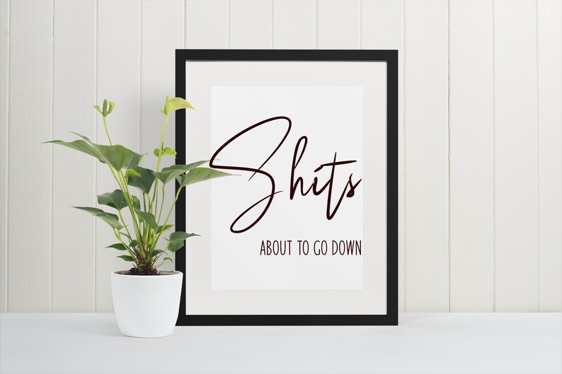Shits About to Go Down Bathroom Quote Funny Bathroom - Etsy