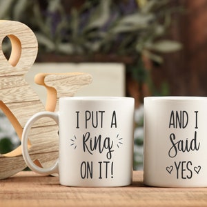 Engagement Mug Set: I Put A Ring On It, Newly Engaged Gift