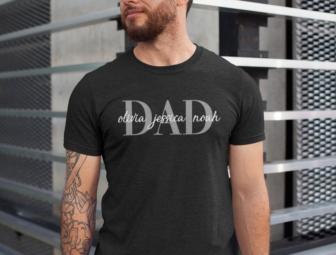 Custom Dad Shirt With Kids Names Custom Dad Shirt Personalized Shirt ...