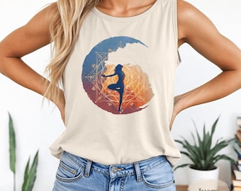 Boho Moon Graphic Tank: Sacred Geometry Design – Comfort Colors or Racerback