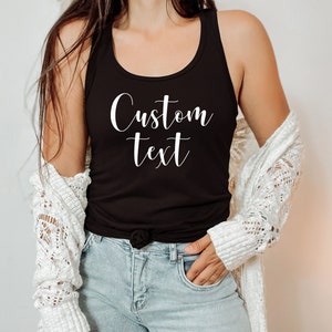 Custom Tank Top | Custom Shirt Front and Back | Personalized Tank | Custom Text Tank Top | Bachelorette Shirts | Bridesmaid Custom Shirts
