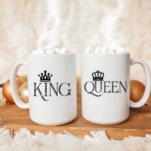 King and Queen | Crown Love Mug | Coffee Mug Set For Couples | Gift For Him | Gift For Her | Boyfriend Gift | Gift For Husband | Valentines