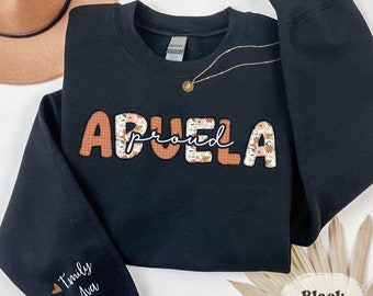 Sweat Abuela personnalisé : pochette prénom enfant personnalisée, cadeau Abuelita