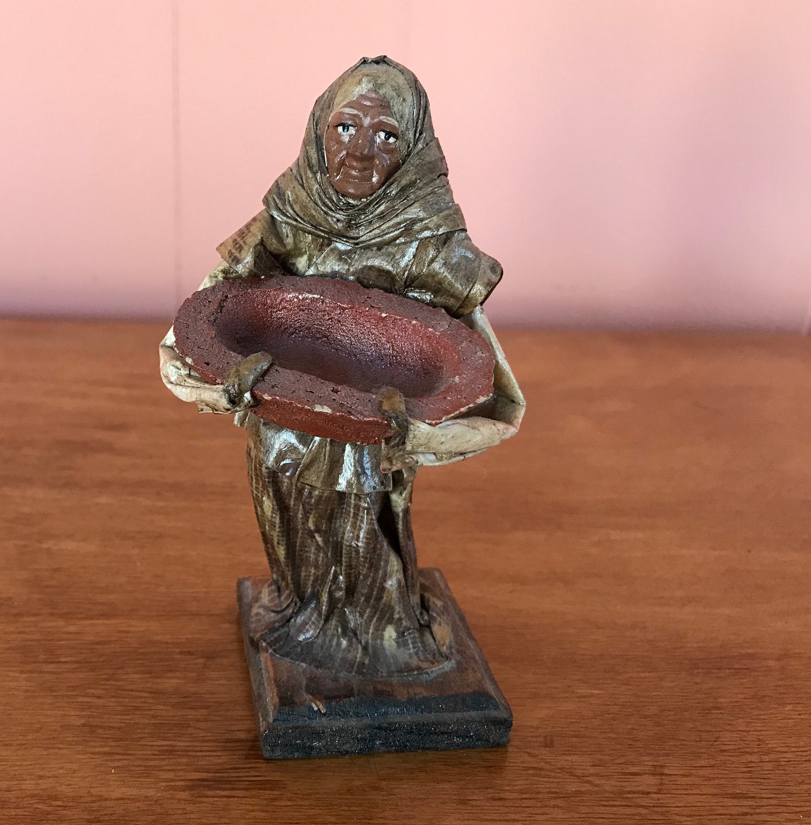 Folk Art Paper Mache Figurine in Very Fine Detail Hand Made Etsy