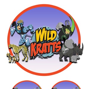 STICKERS Wild Kratts to the Rescue Decals 7" and Pair of 3"