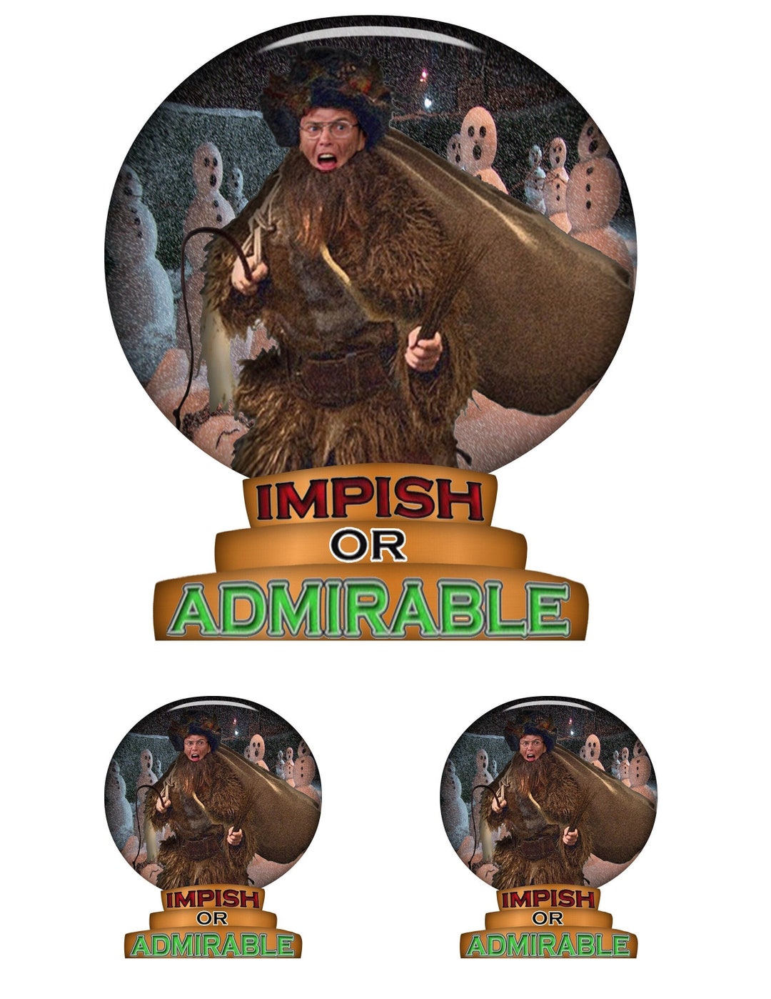 STICKERS the Office Dwight Santa Decals 7 and Pair of 3 Etsy