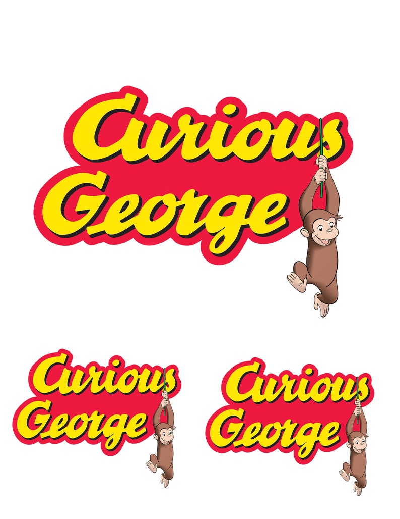 STICKERS Curious George Decals 7 and Pair of 3 | Etsy