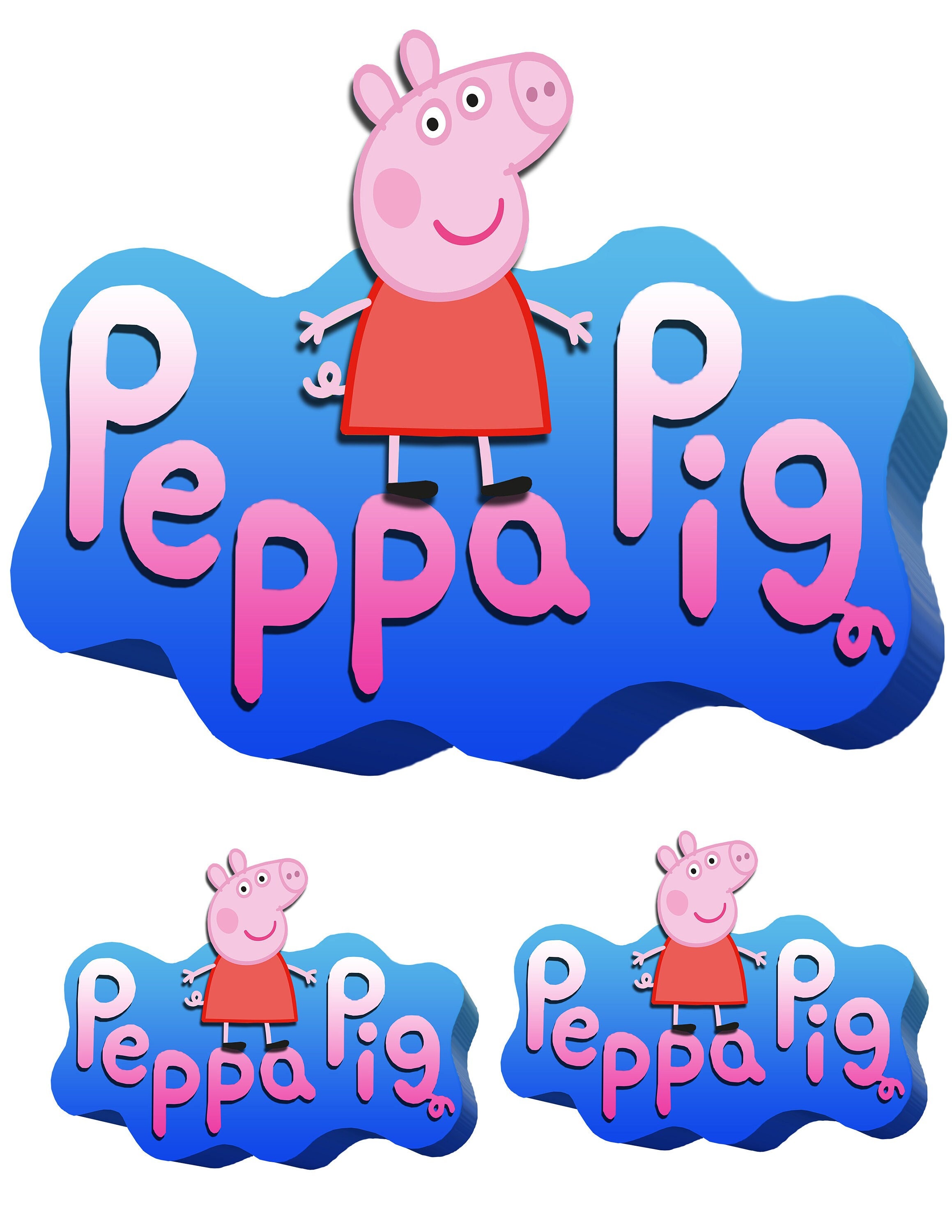 STICKERS Peppa Pig Decals 7 and Pair of 3 Etsy