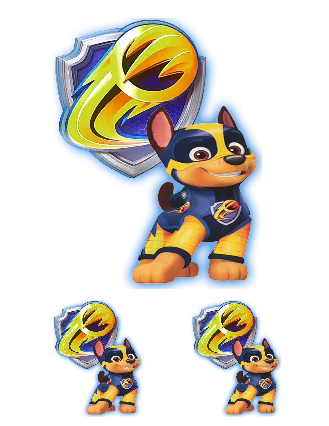 STICKERS Paw Patrol Mighty Pups Chase 7 y Etsy